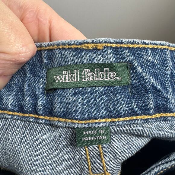 Wild Fable Jeans Women Size 4 NWT Blue Wide Leg Medium Baggy Wide Distressed - Picture 3 of 8